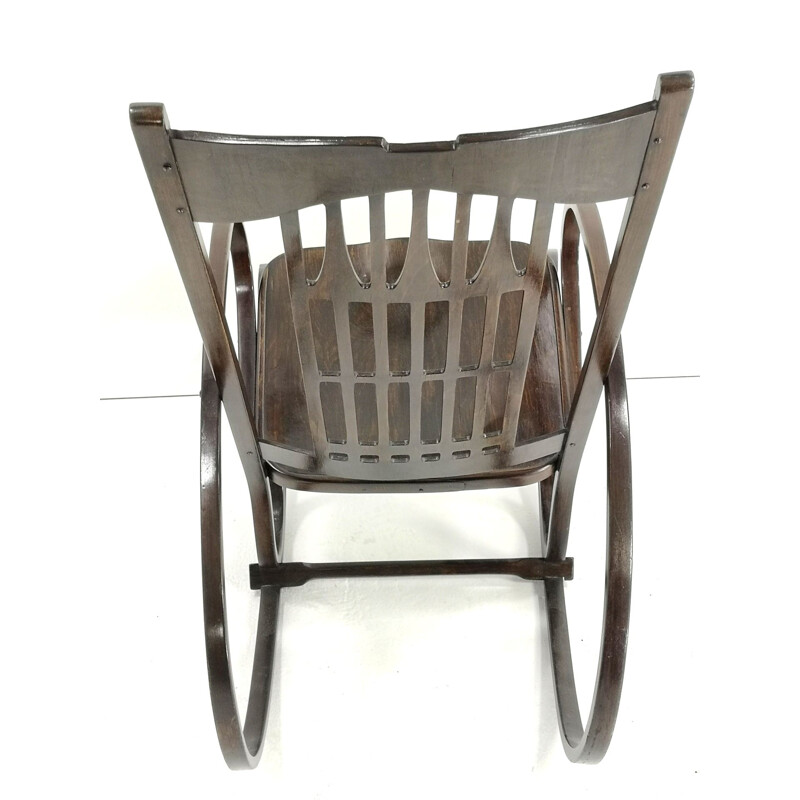 Vintage bentwood rocking chair by Gustav Siegel for Jacob & Josef Kohn, 1910s