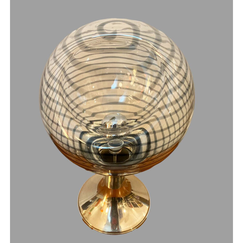 Lámpara de mesa vintage de cristal de Murano y plata pura de Seguso para Venini, 1960
