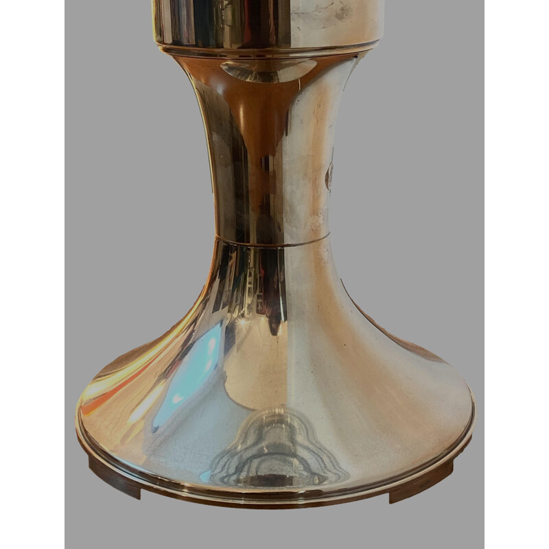 Lámpara de mesa vintage de cristal de Murano y plata pura de Seguso para Venini, 1960