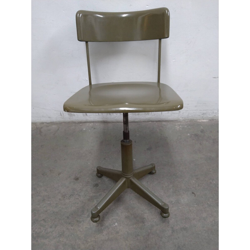 Fauteuil pivotant militaire vintage, Belgique 1950-1959