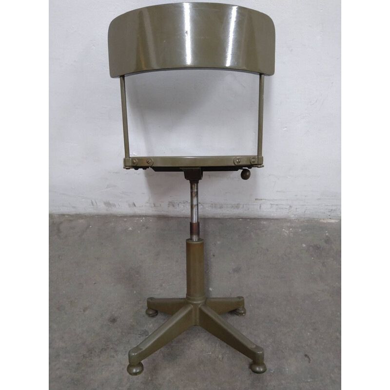 Fauteuil pivotant militaire vintage, Belgique 1950-1959