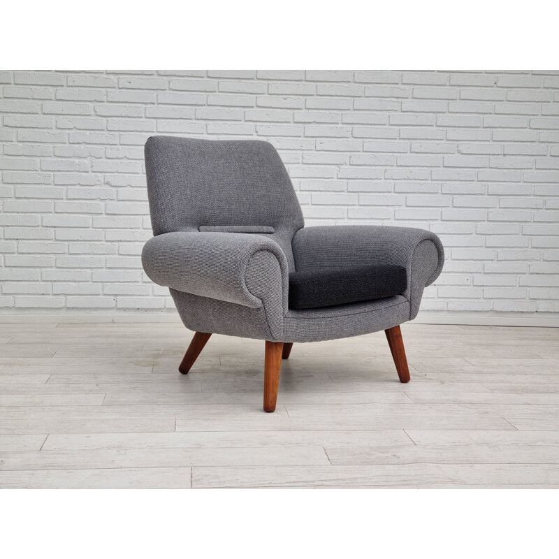 Sillón danés vintage de palisandro y lana modelo 14 de Kurt Østervig, 1960