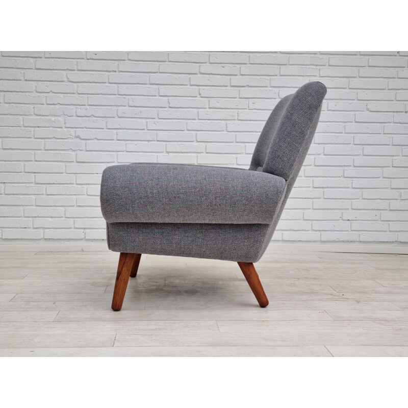 Cadeira de pau-rosa e poltrona de lã dinamarquesa Vintage modelo 14 de Kurt Østervig, 1960