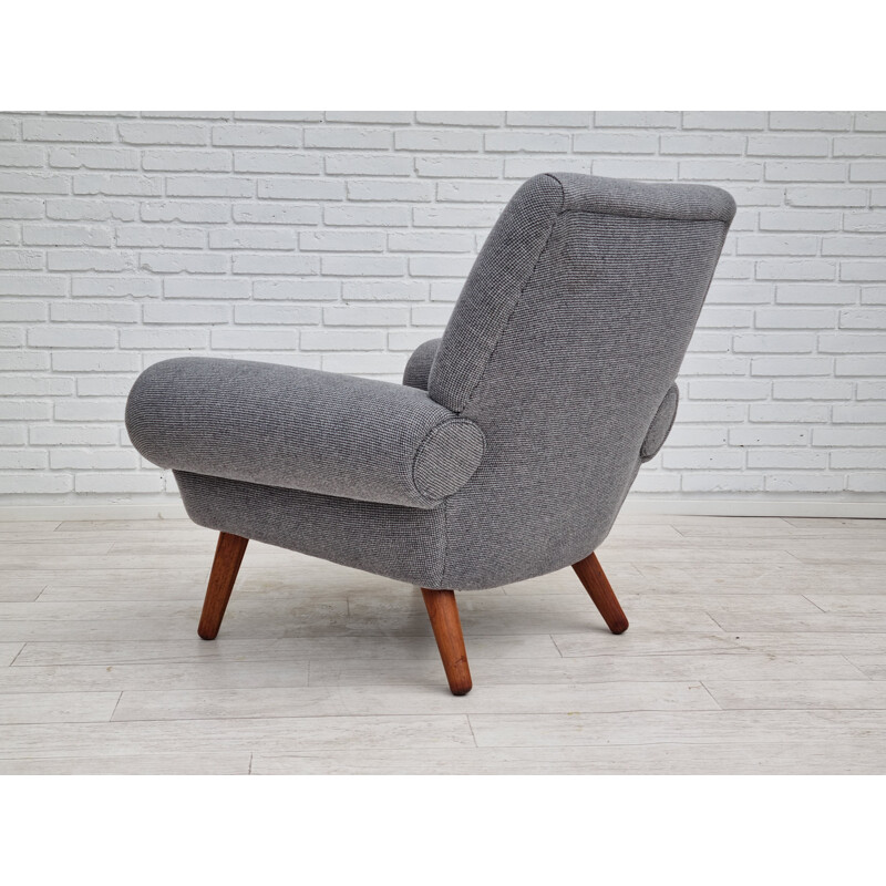 Vintage Deense rozenhout en wollen fauteuil model 14 van Kurt Østervig, 1960