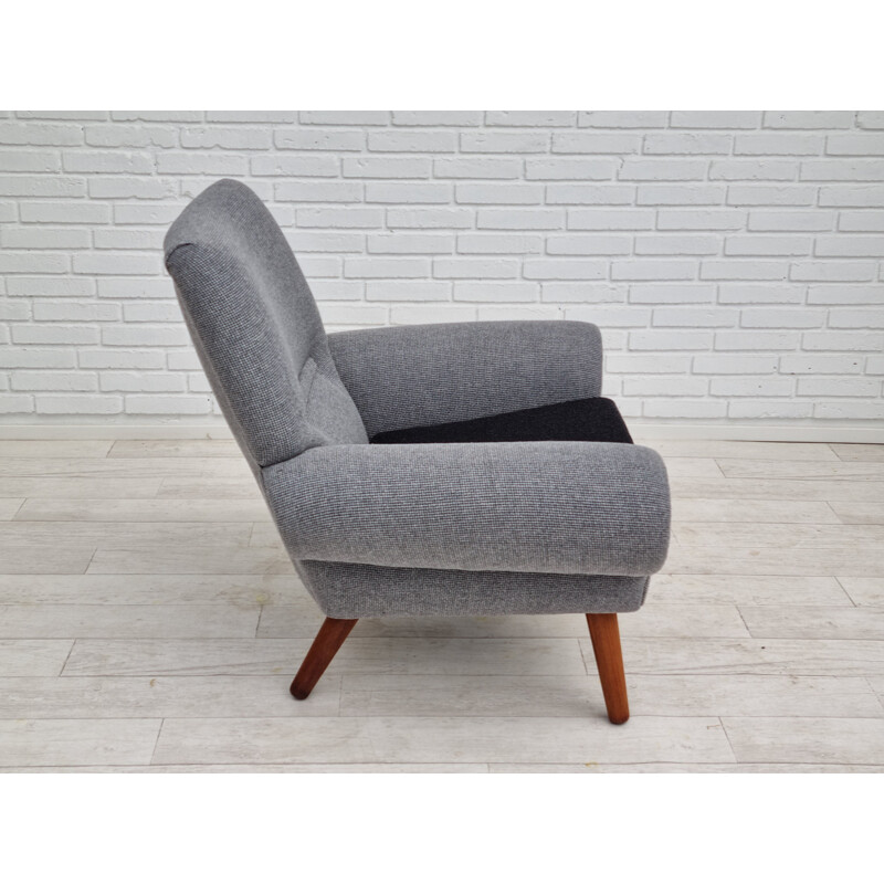 Fauteuil danois vintage en palissandre et laine modèle 14 par Kurt Østervig, 1960