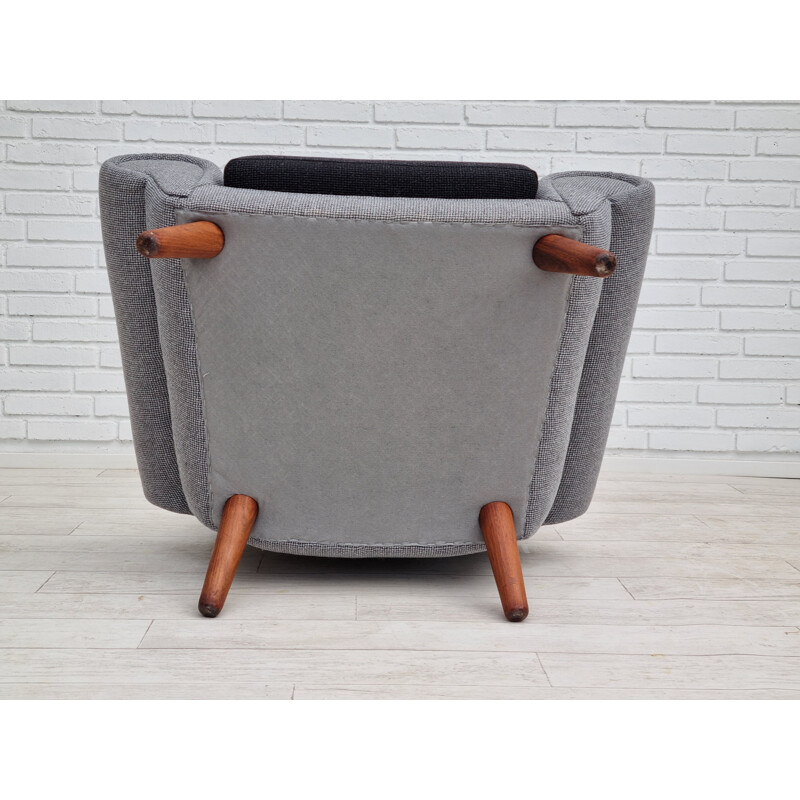 Fauteuil danois vintage en palissandre et laine modèle 14 par Kurt Østervig, 1960