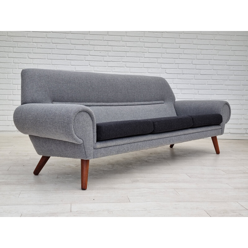 Danish vintage rosewood and wool sofa model 14 by Kurt Østervig, 1960s