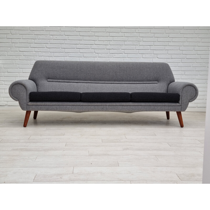 Danish vintage rosewood and wool sofa model 14 by Kurt Østervig, 1960s