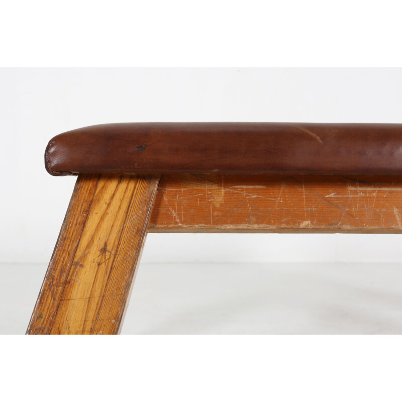 Vintage leather bench