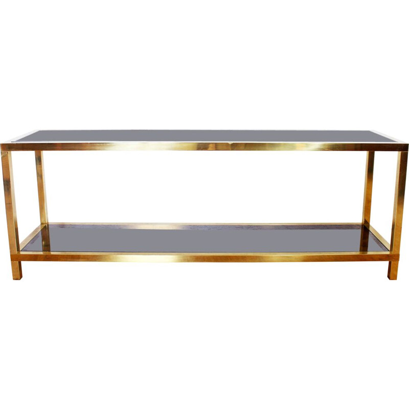 Vintage brass and glass console, 1970