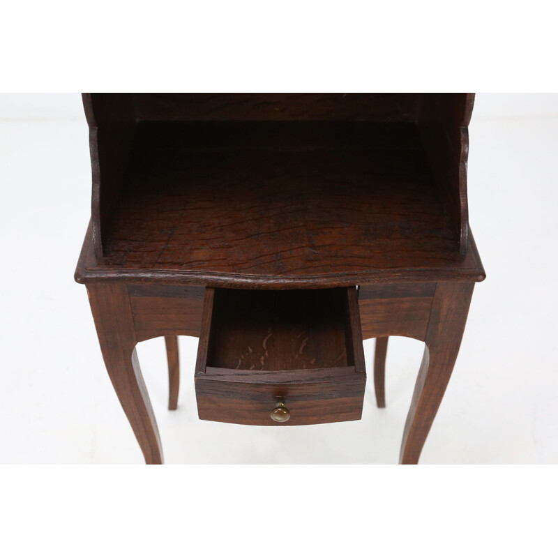 Mesa de cabeceira de madeira Vintage, 1900