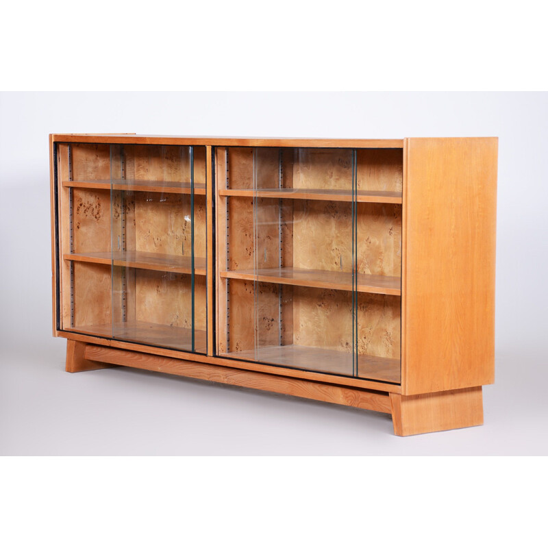 Vintage wooden showcase, Czechoslovakia 1940