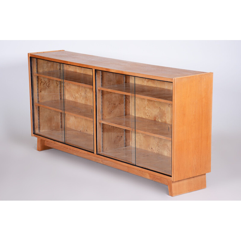 Vintage wooden showcase, Czechoslovakia 1940