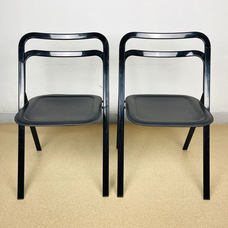 Pair of vintage folding chairs by Giorgio Cattelan for Cidue, Italy 1970