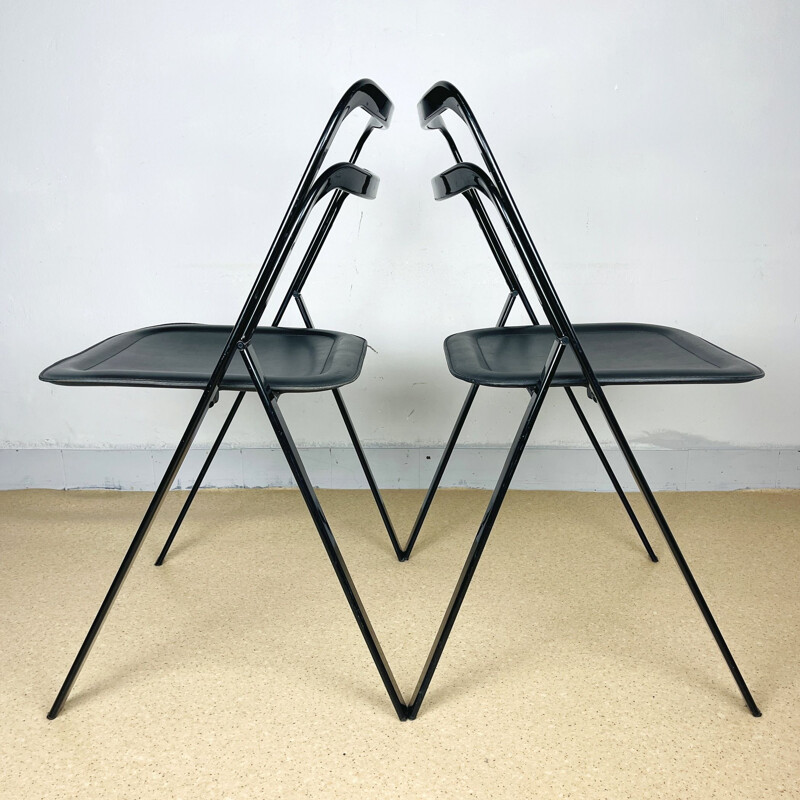 Pair of vintage folding chairs by Giorgio Cattelan for Cidue, Italy 1970