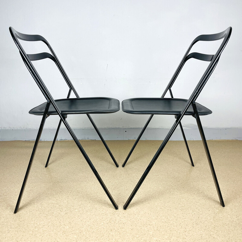 Paire de chaises vintage pliantes par Giorgio Cattelan pour Cidue, Italie 1970