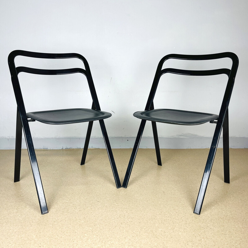 Paire de chaises vintage pliantes par Giorgio Cattelan pour Cidue, Italie 1970