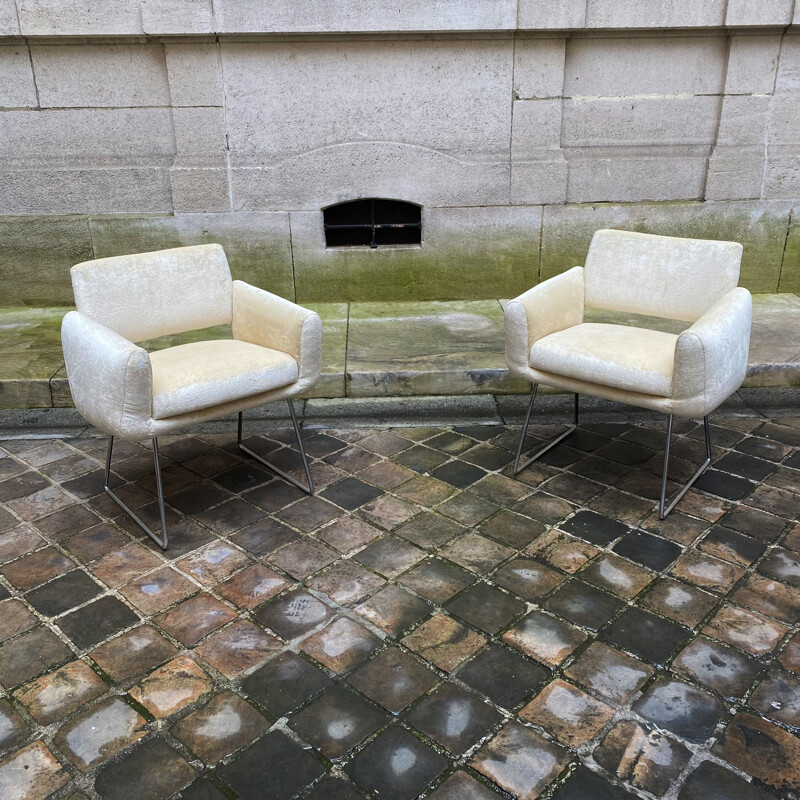 Pair of vintage armchairs 763 by Joseph André Motte for Steiner