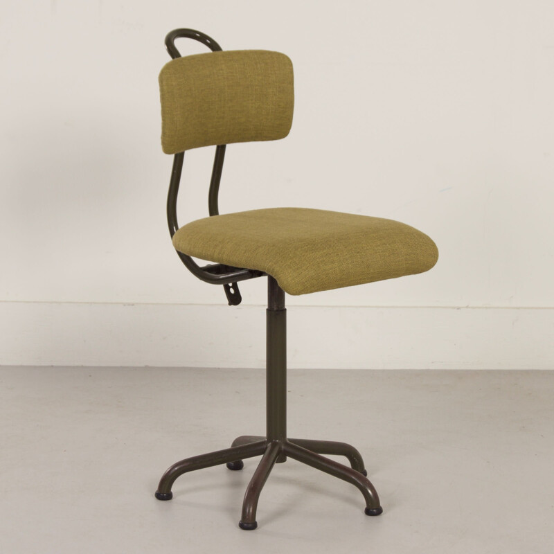 Fauteuil de bureau vert vintage par Toon De Wit pour De Wit, 1950