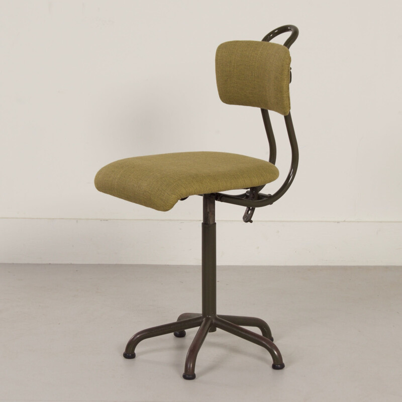 Silla de oficina verde vintage de Toon De Wit para De Wit, 1950