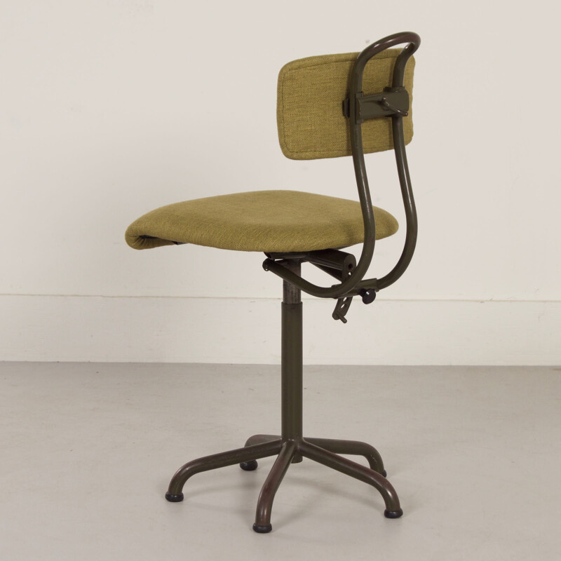 Silla de oficina verde vintage de Toon De Wit para De Wit, 1950