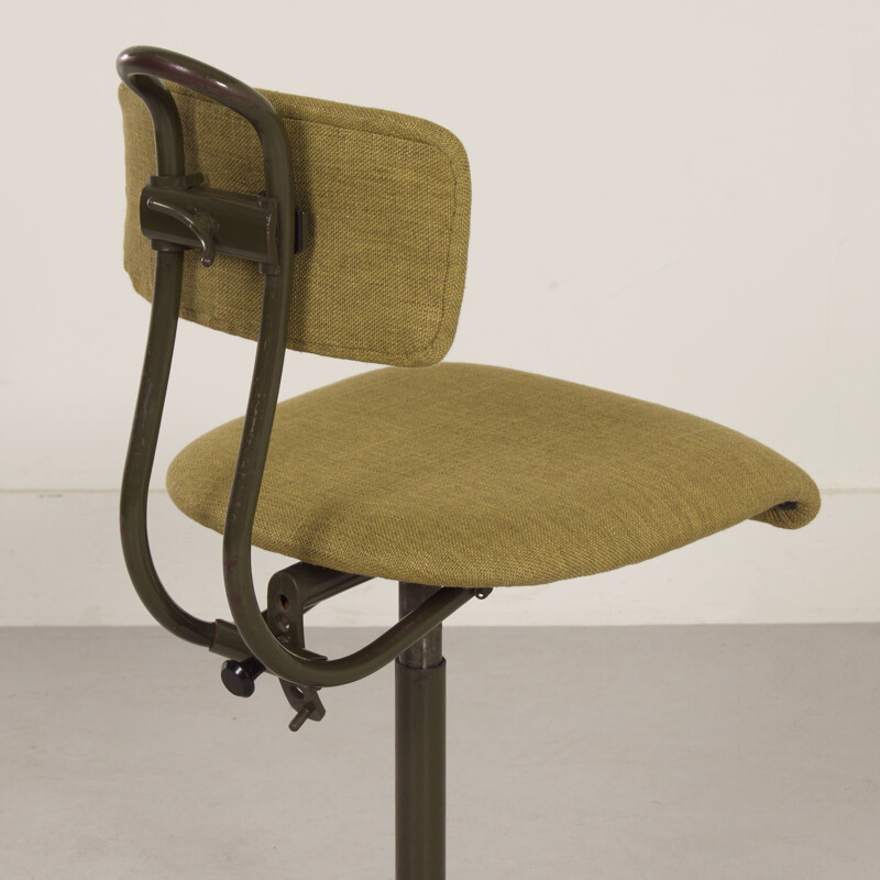 Fauteuil de bureau vert vintage par Toon De Wit pour De Wit, 1950