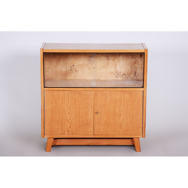 Vintage wooden display case, Czechoslovakia 1940