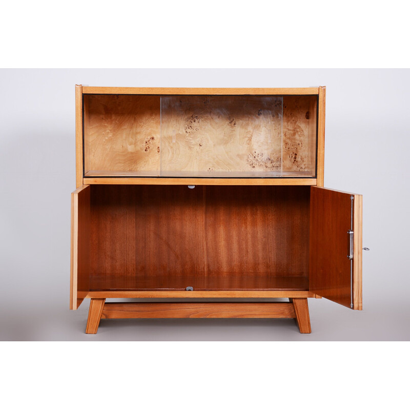 Vintage wooden display case, Czechoslovakia 1940