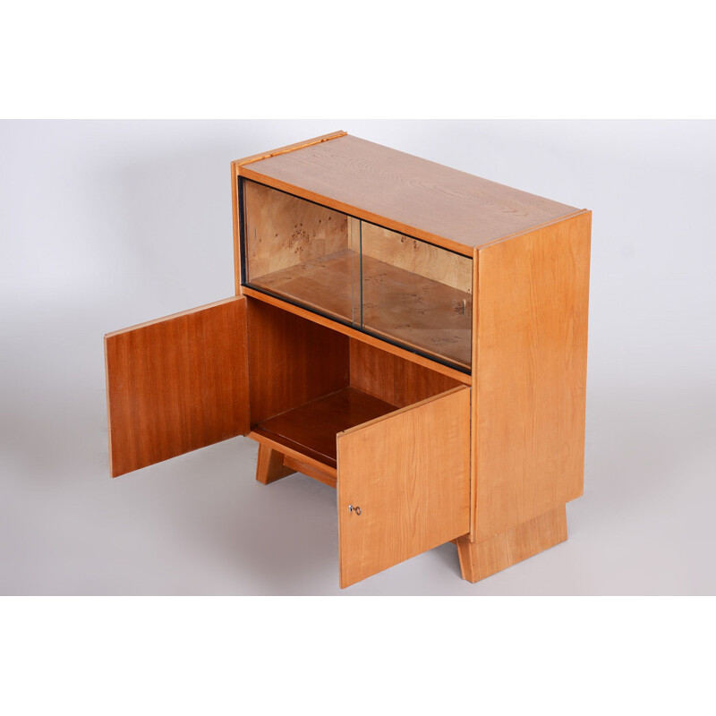 Vintage wooden display case, Czechoslovakia 1940