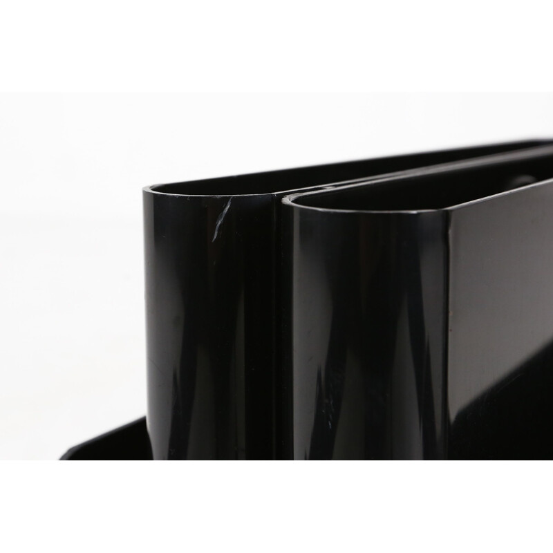 Porte-revues noir vintage de Giotto Stoppino pour Kartell, 1970