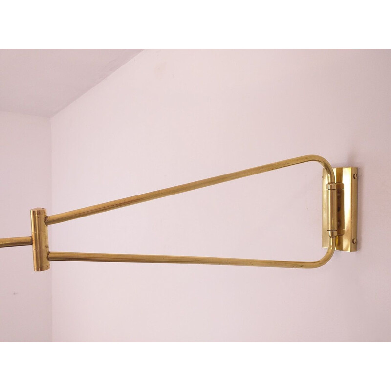 Vintage brass wall lamp by Lunel René Mathieu, 1950