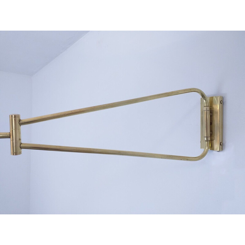 Vintage brass wall lamp by Lunel René Mathieu, 1950