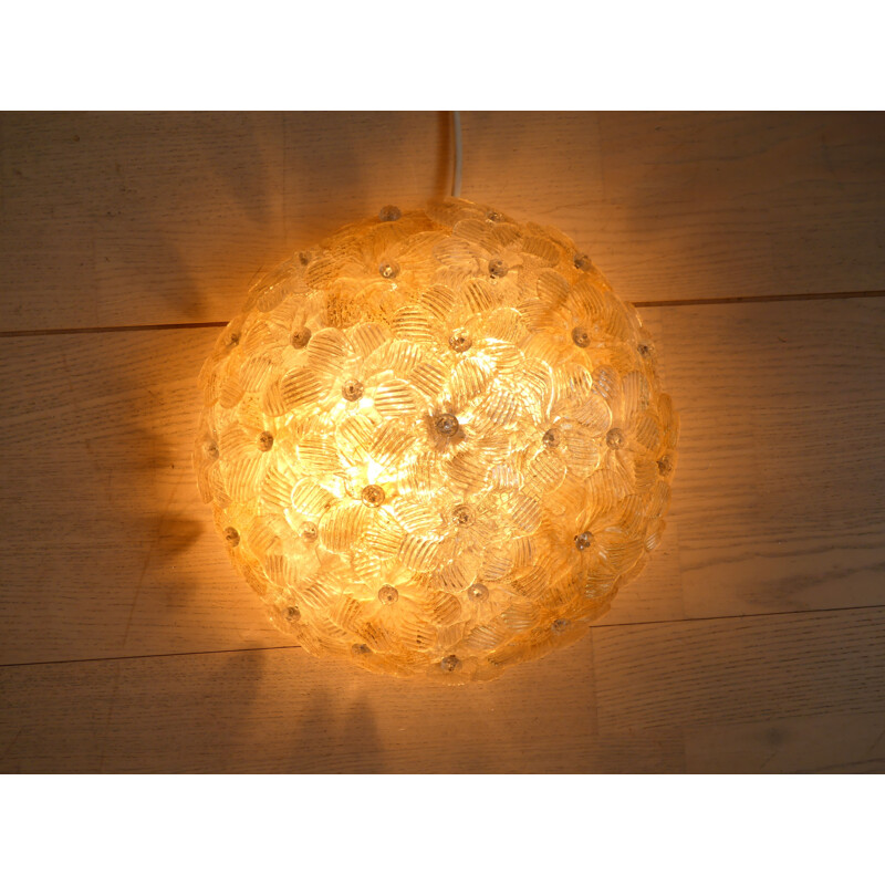 Lámpara de techo Vintage Flower de cristal de Murano de Barovier