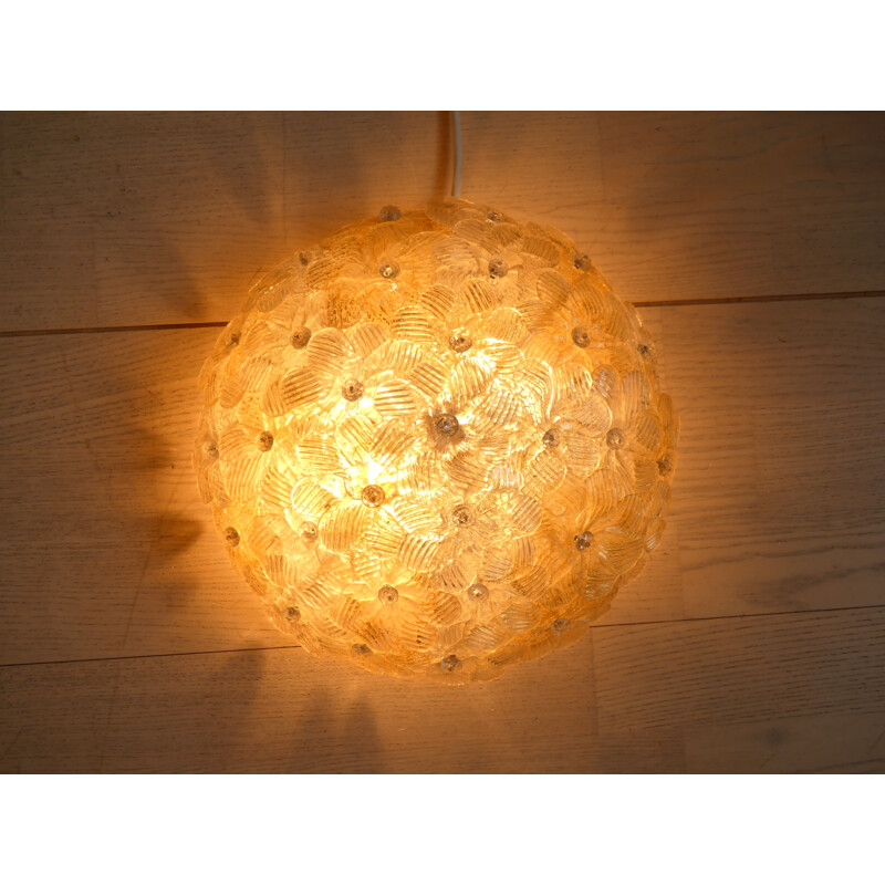 Vintage Flower ceiling lamp in Murano glass by Barovier & Toso Murano