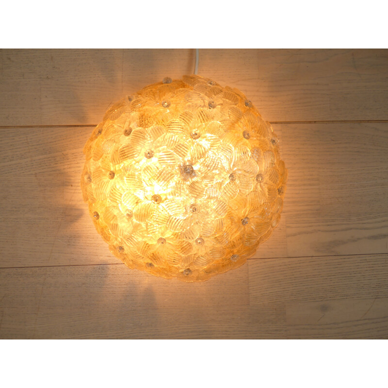 Vintage Flower ceiling lamp in Murano glass by Barovier & Toso Murano