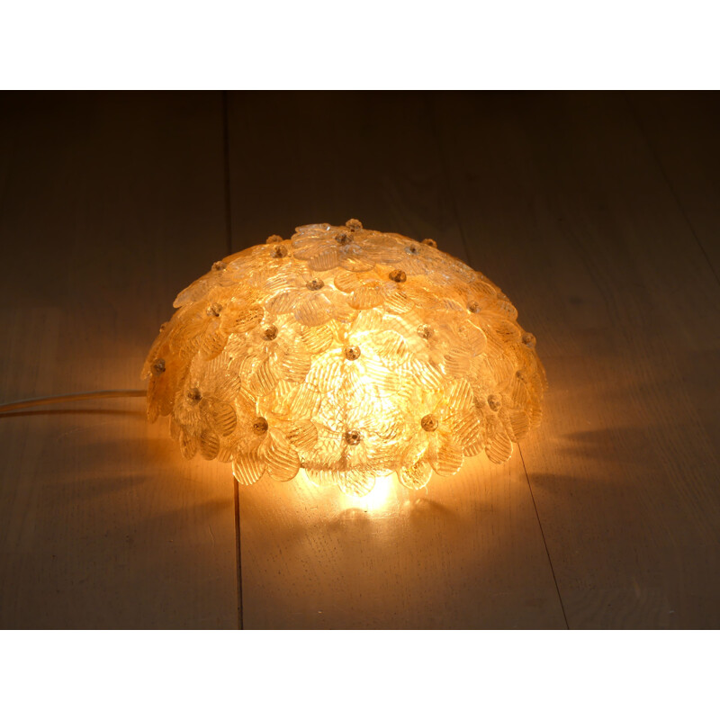 Vintage Flower ceiling lamp in Murano glass by Barovier & Toso Murano