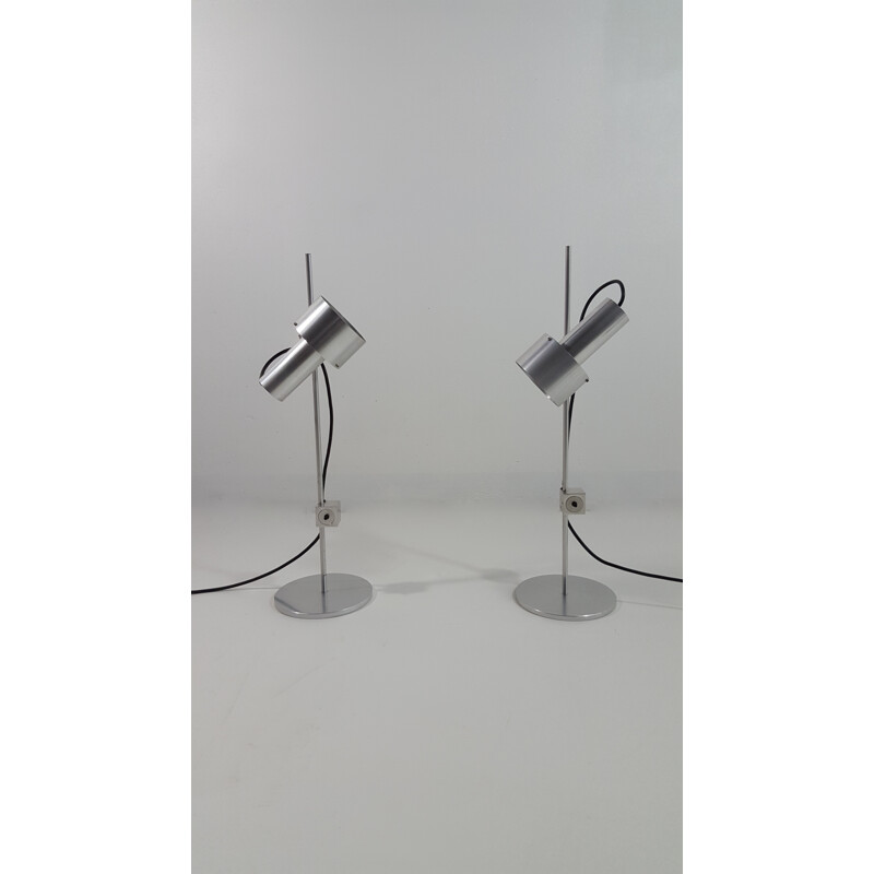 Pair of FA2 aluminum lamps, Peter NELSON - 1960S