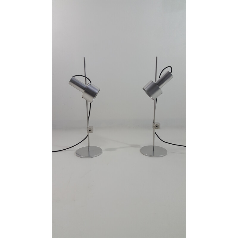 Pair of FA2 aluminum lamps, Peter NELSON - 1960S