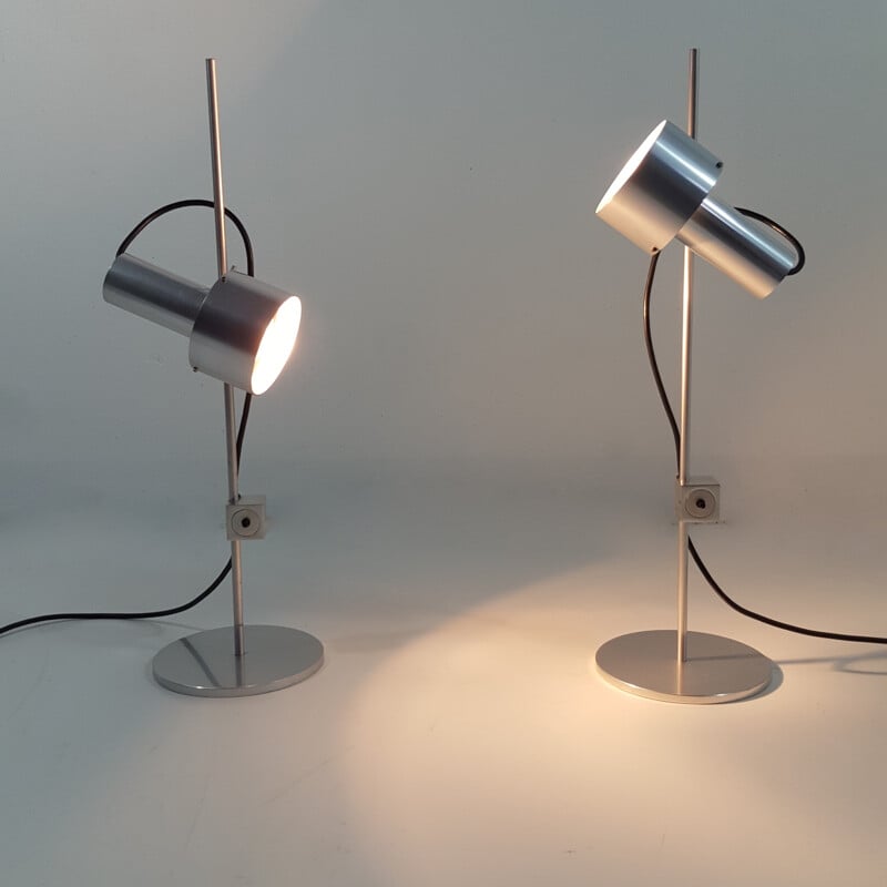 Pair of FA2 aluminum lamps, Peter NELSON - 1960S