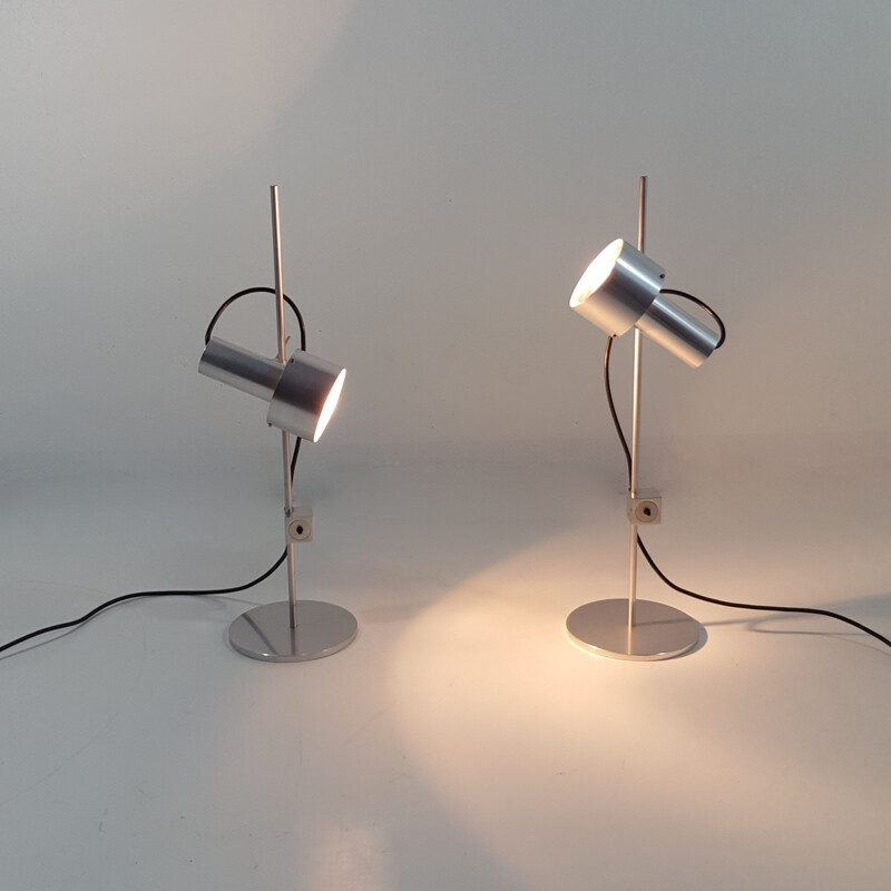 Pair of FA2 aluminum lamps, Peter NELSON - 1960S