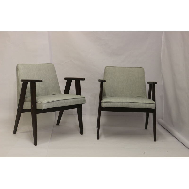 Pair of vintage Bunny Type 300-177 armchairs by Józef Chierowski, 1960