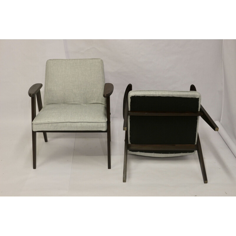 Pair of vintage Bunny Type 300-177 armchairs by Józef Chierowski, 1960