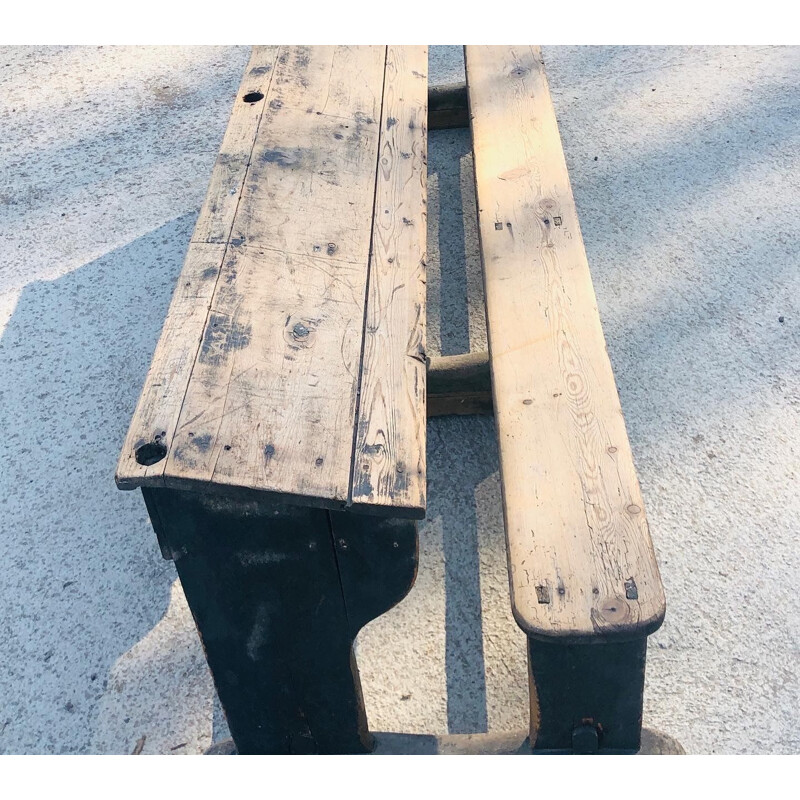 Vintage five-seater wooden lectern