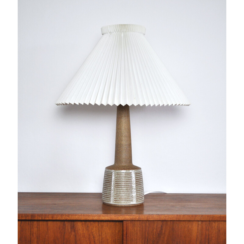 Scandinavian vintage ceramic table lamp by Per Linnemann-Schmidt for Palshus, 1960