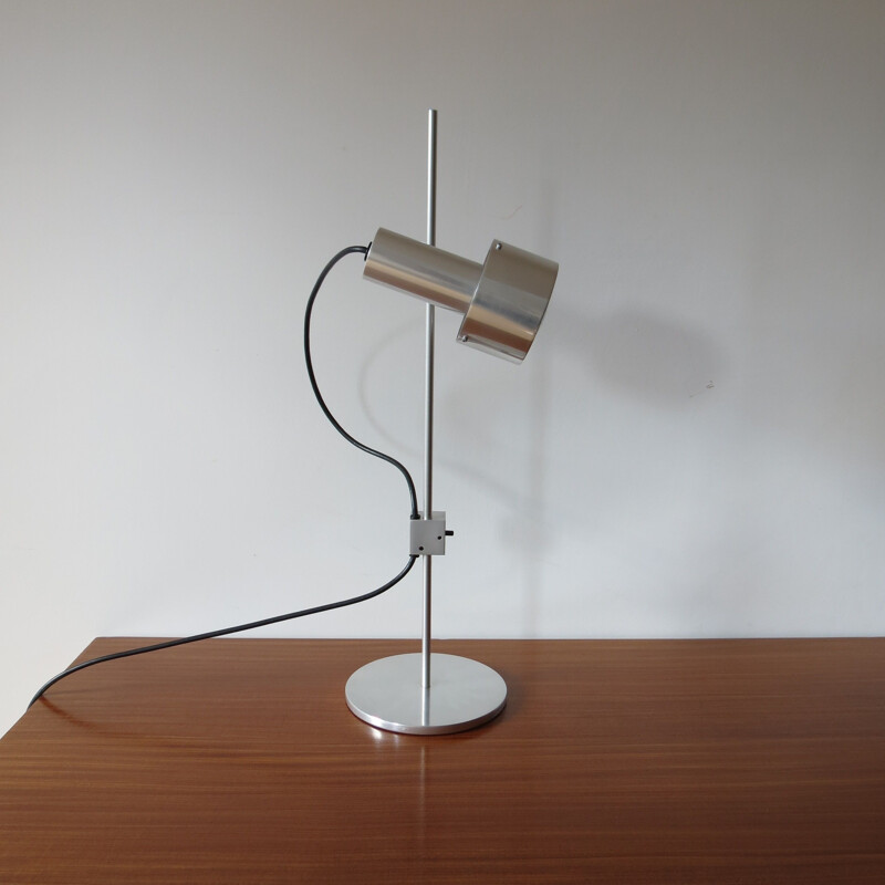 Lámpara de escritorio vintage de aluminio de Peter Nelson, 1960
