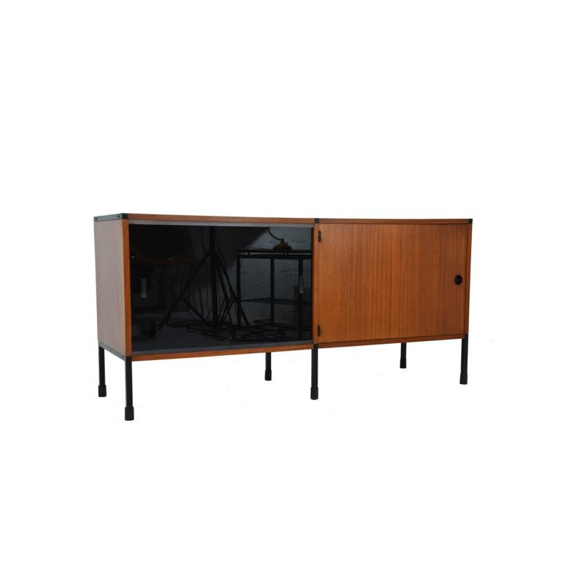 Teak sideboard with sliding doors, A.R.P - 1950s