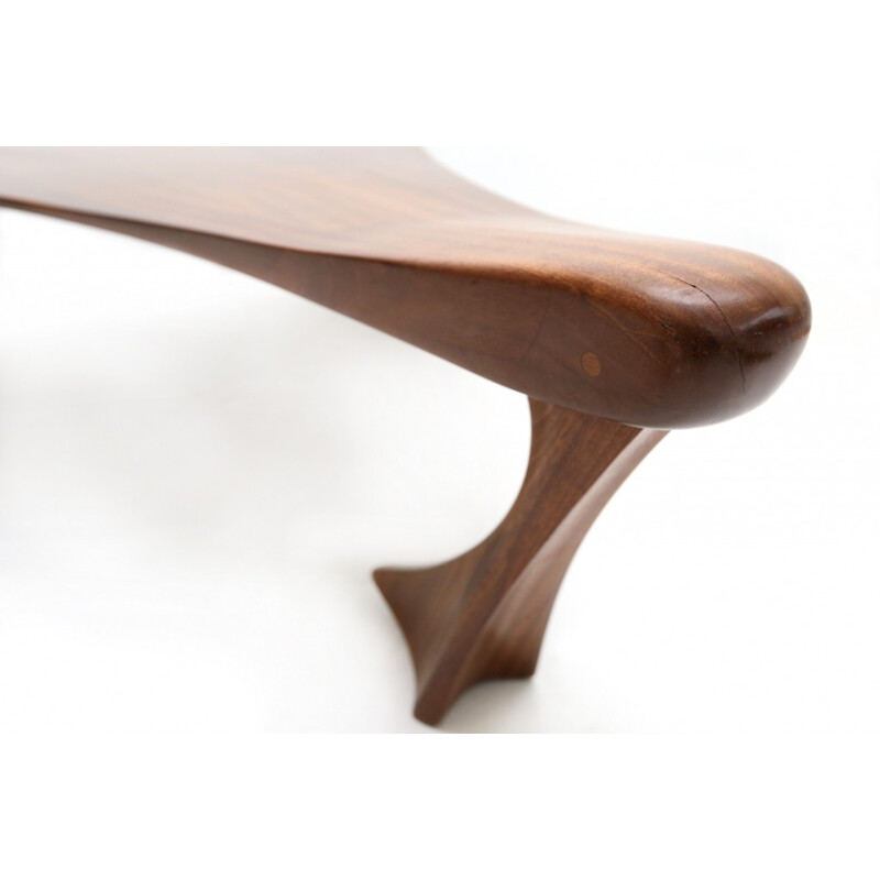 Sculptural coffee table in wood by Andre VAN DER LINDEN - 1980s