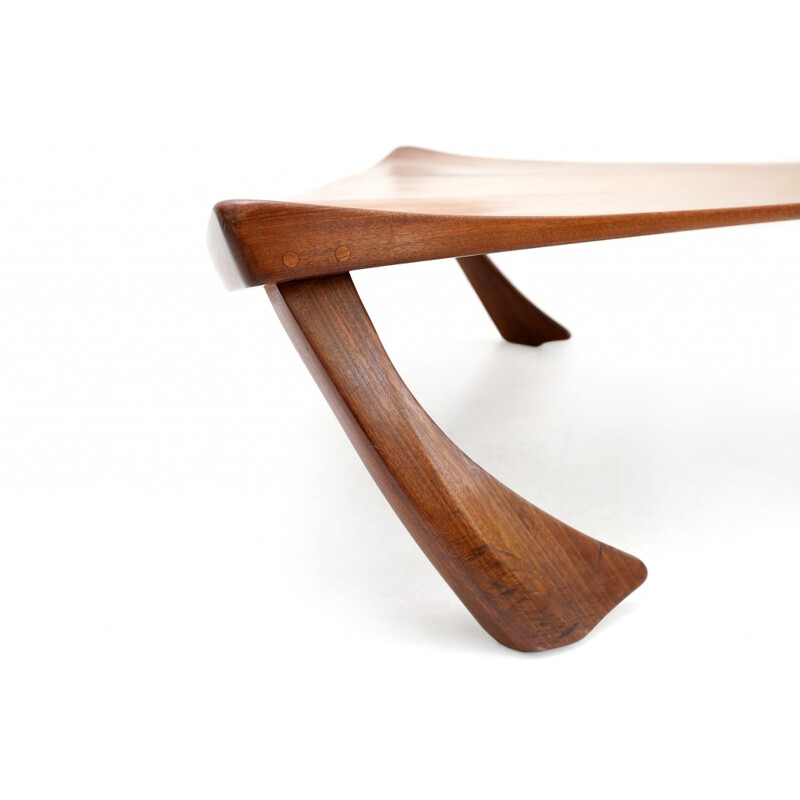 Sculptural coffee table in wood by Andre VAN DER LINDEN - 1980s