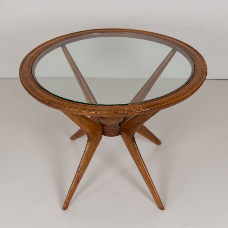 Vintage beech wood coffee table by Paolo Buffa for Brugnoli mobili, 1950s 