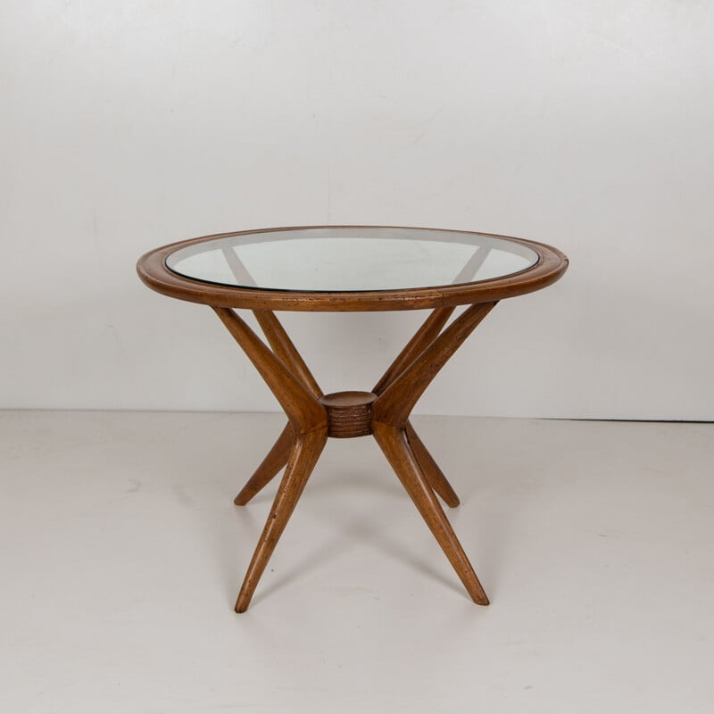 Table basse vintage en hêtre par Paolo Buffa pour Brugnoli mobili, 1950